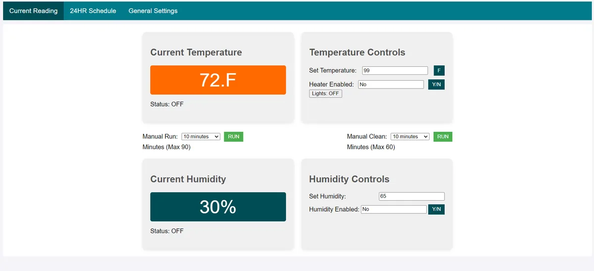 IoT Environmental Control Dashboard